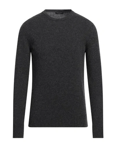 Roberto Collina Man Sweater Charcoal Size 36 Merino Wool, Cashmere In Grey