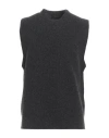 Roberto Collina Man Sweater Charcoal Size 38 Merino Wool, Cashmere In Black