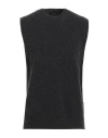 Roberto Collina Man Sweater Charcoal Size 38 Wool In Black