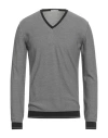 Roberto Collina Man Sweater Charcoal Size 42 Cotton In Gray