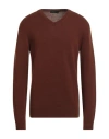 Roberto Collina Man Sweater Chocolate Brown Size 38 Merino Wool, Cashmere