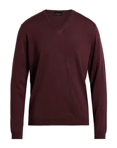 Roberto Collina Man Sweater Chocolate Brown Size 42 Merino Wool