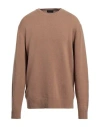 Roberto Collina Man Sweater Light Brown Size 44 Merino Wool, Cashmere In Brown