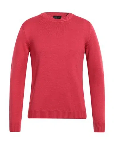 Roberto Collina Man Sweater Coral Size 42 Merino Wool In Red