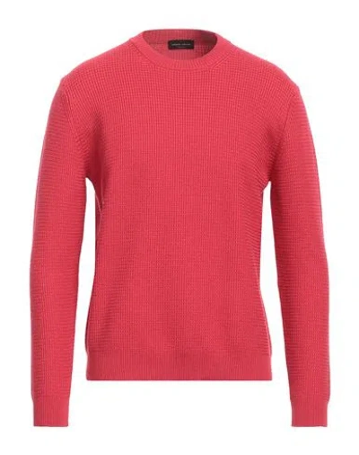 Roberto Collina Man Sweater Coral Size 42 Merino Wool In Red