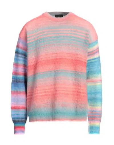 Roberto Collina Man Sweater Coral Size 44 Superkid Mohair, Nylon, Alpaca Wool, Wool