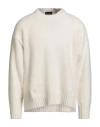 Roberto Collina Man Sweater Cream Size 44 Merino Wool, Cashmere In White