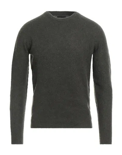 Roberto Collina Man Sweater Dark Brown Size 38 Cashmere, Silk, Polyester In Gray