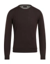 Roberto Collina Man Sweater Dark Brown Size 38 Merino Wool