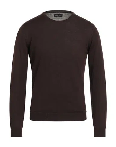Roberto Collina Man Sweater Dark Brown Size 38 Merino Wool