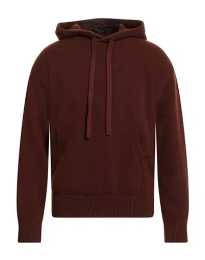 Roberto Collina Man Sweater Dark Brown Size 38 Merino Wool, Cashmere