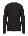 Roberto Collina Man Sweater Dark Brown Size 44 Cotton, Nylon, Elastane