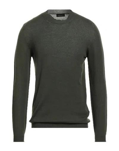 Roberto Collina Man Sweater Dark Green Size 38 Cashmere In Gray