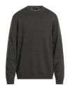 Roberto Collina Man Sweater Dark Green Size 44 Merino Wool In Black