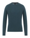 Roberto Collina Man Sweater Deep Jade Size 38 Cashmere, Silk, Polyester In Blue