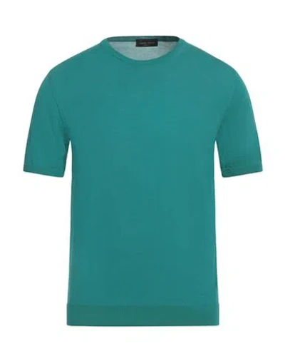 Roberto Collina Man Sweater Emerald Green Size 36 Cotton