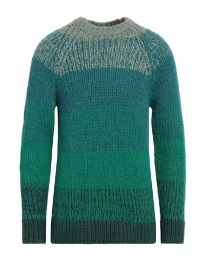 Roberto Collina Man Sweater Emerald Green Size 38 Baby Alpaca Wool, Nylon, Wool