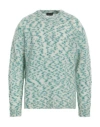 Roberto Collina Man Sweater Emerald Green Size 40 Mohair Wool, Nylon, Wool, Elastane In Green
