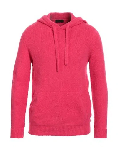 Roberto Collina Man Sweater Fuchsia Size 38 Cotton, Nylon, Elastane In Pink