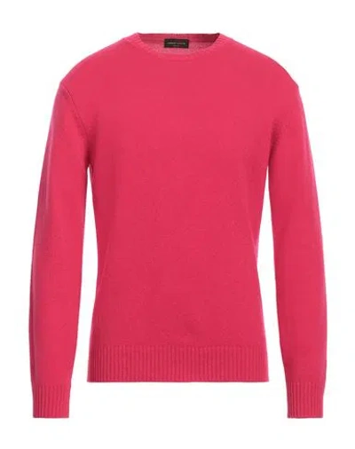 Roberto Collina Man Sweater Fuchsia Size 44 Merino Wool, Cashmere In Pink