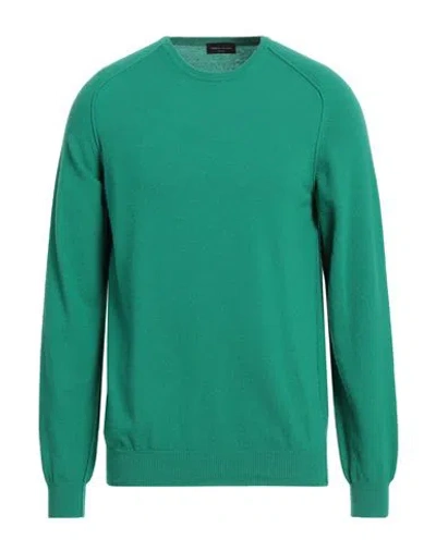 Roberto Collina Man Sweater Green Size 38 Wool, Cashmere