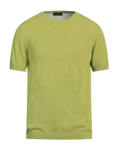 Roberto Collina Man Sweater Green Size 40 Cotton, Polyamide