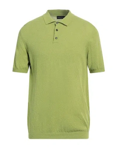 Roberto Collina Man Sweater Green Size 42 Cotton, Polyamide