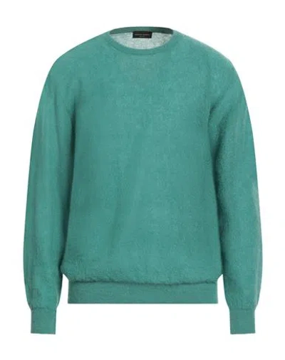 Roberto Collina Man Sweater Green Size 44 Cotton, Nylon, Elastane