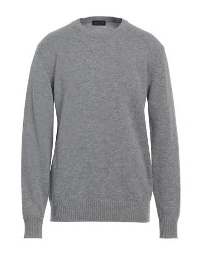 Roberto Collina Man Sweater Grey Size 44 Merino Wool, Cashmere In Metallic