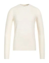 Roberto Collina Crew Neck Cotton Blend Brushed Sweater In White