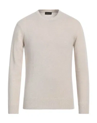 Roberto Collina Man Sweater Ivory Size 38 Merino Wool, Cashmere In Neutral