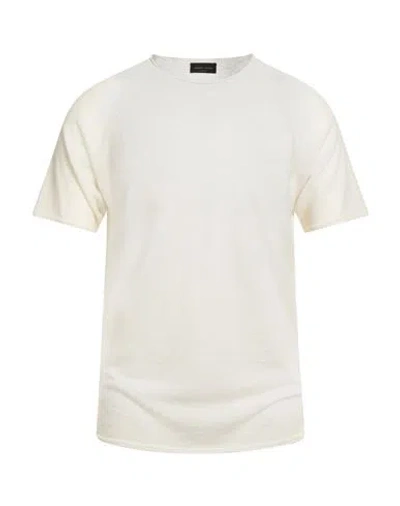 Roberto Collina Man Sweater Ivory Size 38 Wool, Elastane