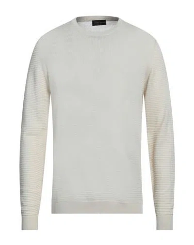 Roberto Collina Man Sweater Ivory Size 40 Cotton In White