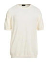 Roberto Collina Man Sweater Ivory Size 42 Cotton, Polyamide In White