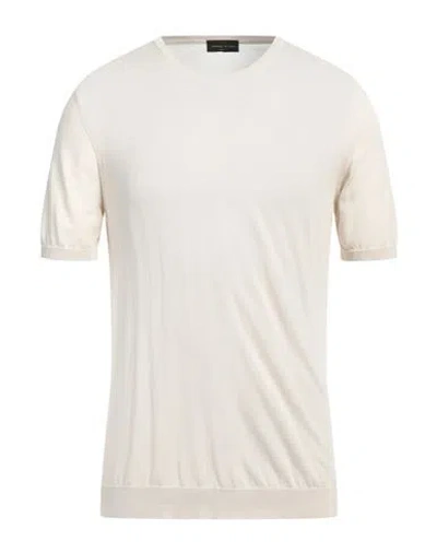 Roberto Collina Man Sweater Ivory Size 40 Cotton In White