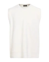 Roberto Collina Man Sweater Ivory Size 42 Merino Wool, Cashmere In Neutral