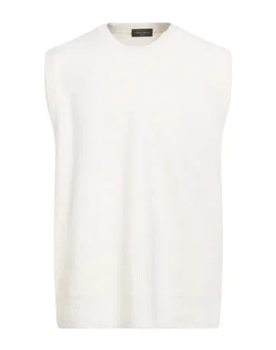 Roberto Collina Man Sweater Ivory Size 42 Merino Wool, Cashmere In Neutral