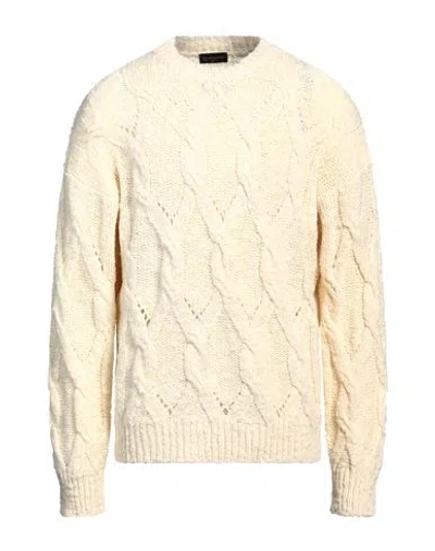 Roberto Collina Man Sweater Ivory Size 42 Merino Wool, Polyamide In White