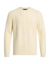 Roberto Collina Man Sweater Ivory Size 42 Wool, Nylon, Lycra In Neutral