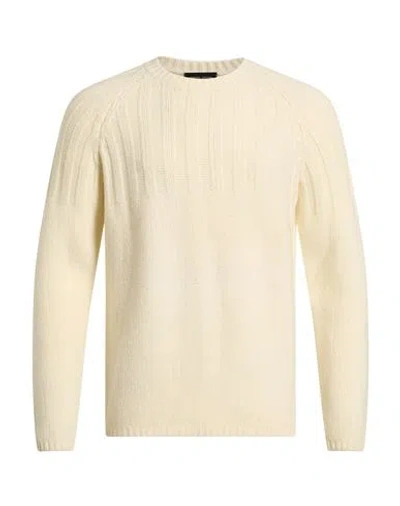 Roberto Collina Man Sweater Ivory Size 42 Wool, Nylon, Lycra In Neutral