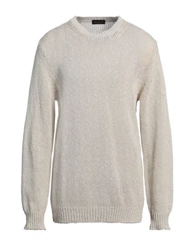 Roberto Collina Man Sweater Ivory Size 46 Cotton, Linen In White