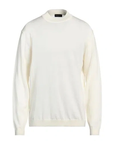 Roberto Collina Man Sweater Ivory Size 46 Merino Wool In White