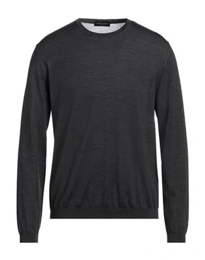 Roberto Collina Man Sweater Lead Size 42 Merino Wool In Black