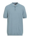 Roberto Collina Man Sweater Light Blue Size 38 Cotton, Polyamide