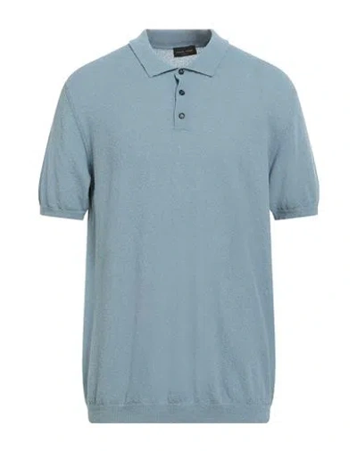 Roberto Collina Man Sweater Light Blue Size 38 Cotton, Polyamide
