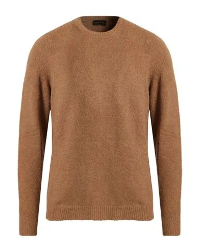 Roberto Collina Man Sweater Light Brown Size 42 Cotton, Nylon, Elastane
