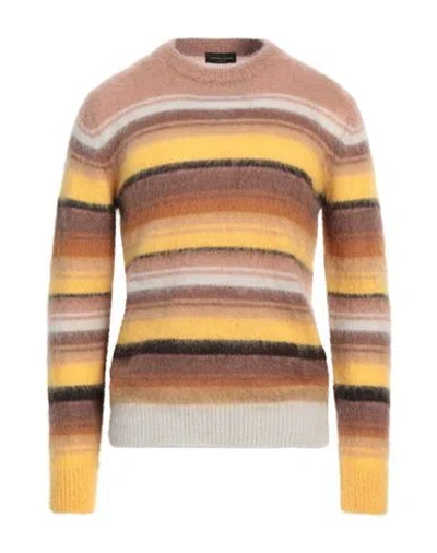 Roberto Collina Man Sweater Light Brown Size 44 Superkid Mohair, Nylon, Wool