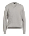 Roberto Collina Man Sweater Light Grey Size 46 Merino Wool In Gray