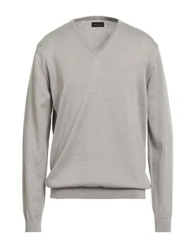 Roberto Collina Man Sweater Light Grey Size 46 Merino Wool In Gray
