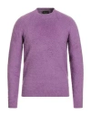 Roberto Collina Man Sweater Mauve Size 38 Cotton, Nylon, Elastane In Purple